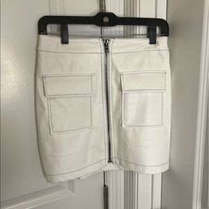 White Faux Leather Skirt